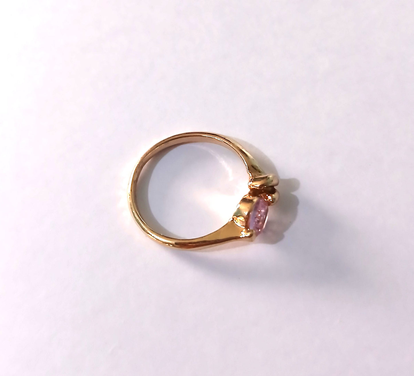 Gold-Colored Statement Ring with a Gemstone