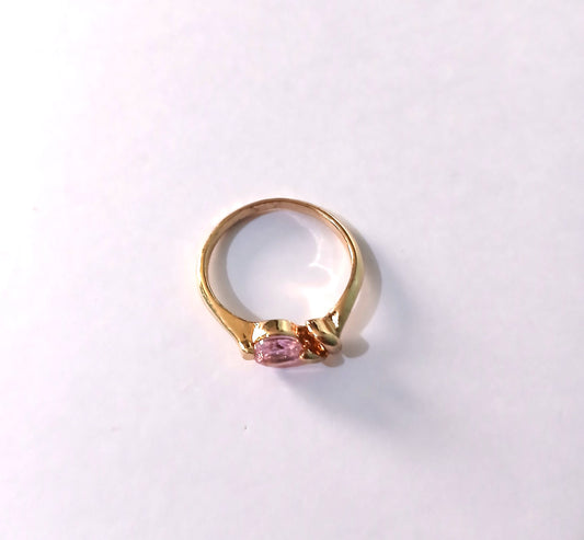 Gold-Colored Statement Ring with a Gemstone