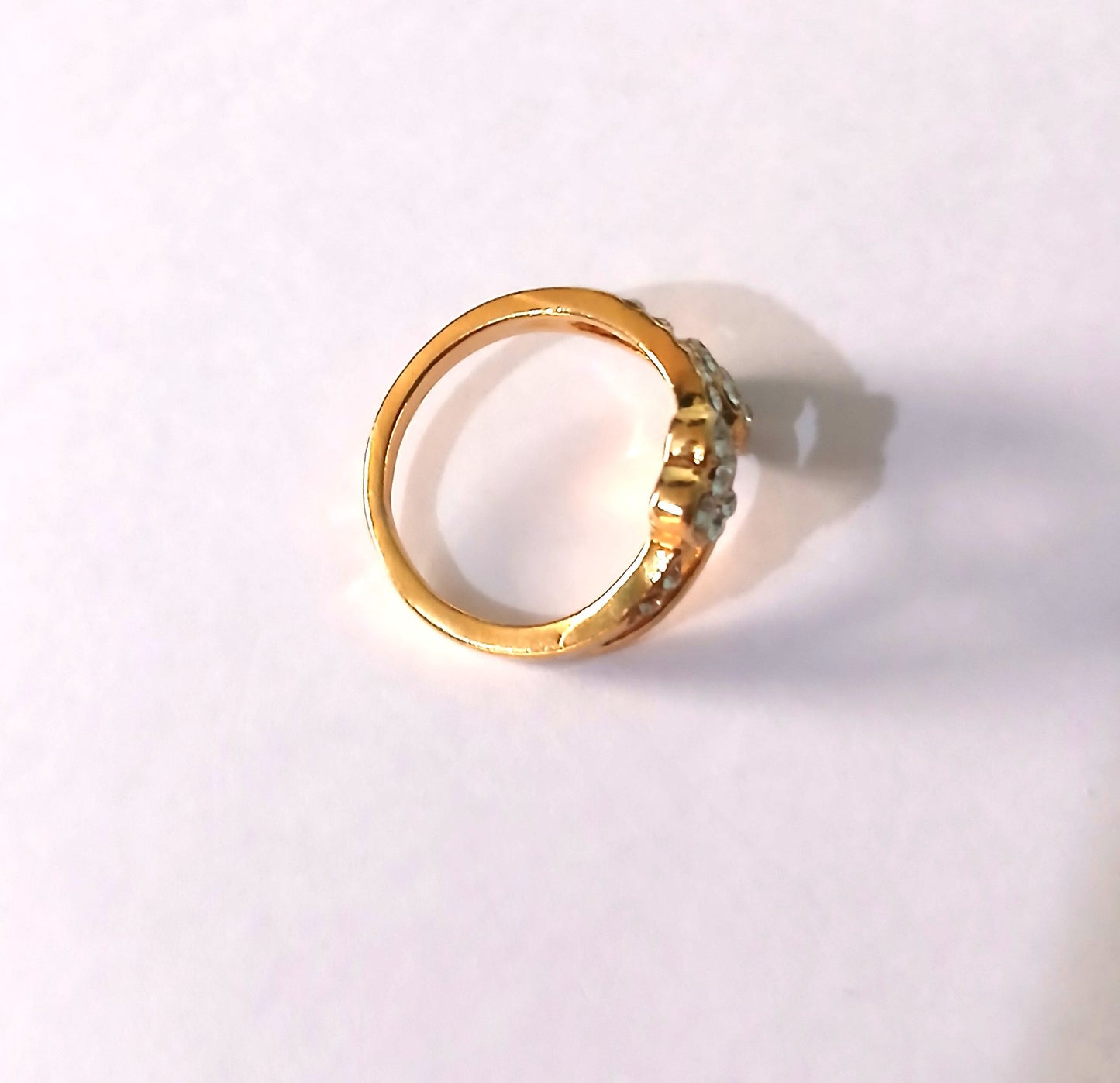 Stylish Heart-Shaped Ring with Precious Gemstones