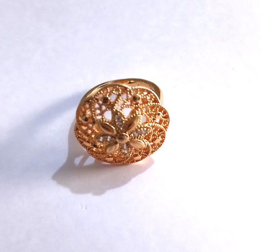 Gold-Colored Flower Ring