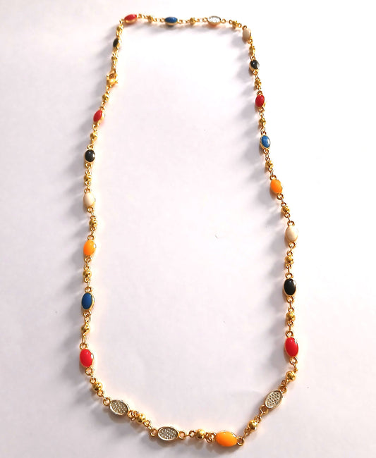 Multicolor Beaded Necklace Features a Moroccan-Inspired Design