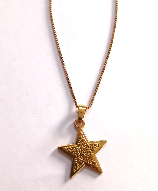 Gold-Colored Fashion Necklace Features a Charming Star Pendant,