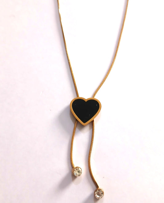 Gold-Colored Heart Pendant Necklace