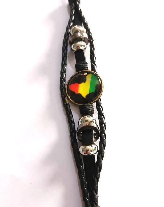 Artisan Bracelet with Colors of the Rastafarian Flags