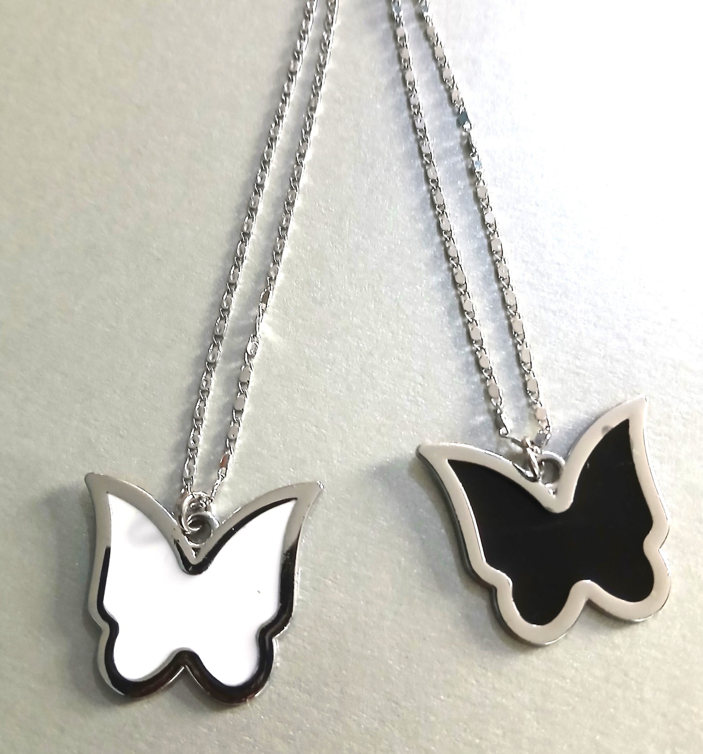 Butterfly-Inspired Silver Necklaces