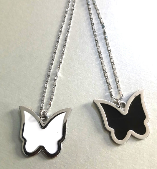 Butterfly-Inspired Silver Necklaces