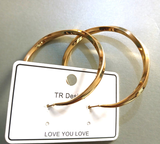 Gold-Colored, Shiny Earrings