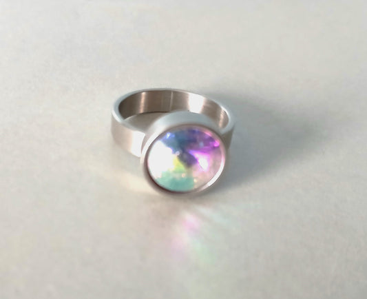 Silver Ring Shines with a Polished Metallic Hue