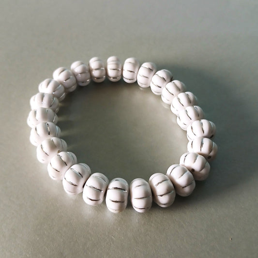White Beaded Bracelet, Gift Symbolizing Friendship and Style