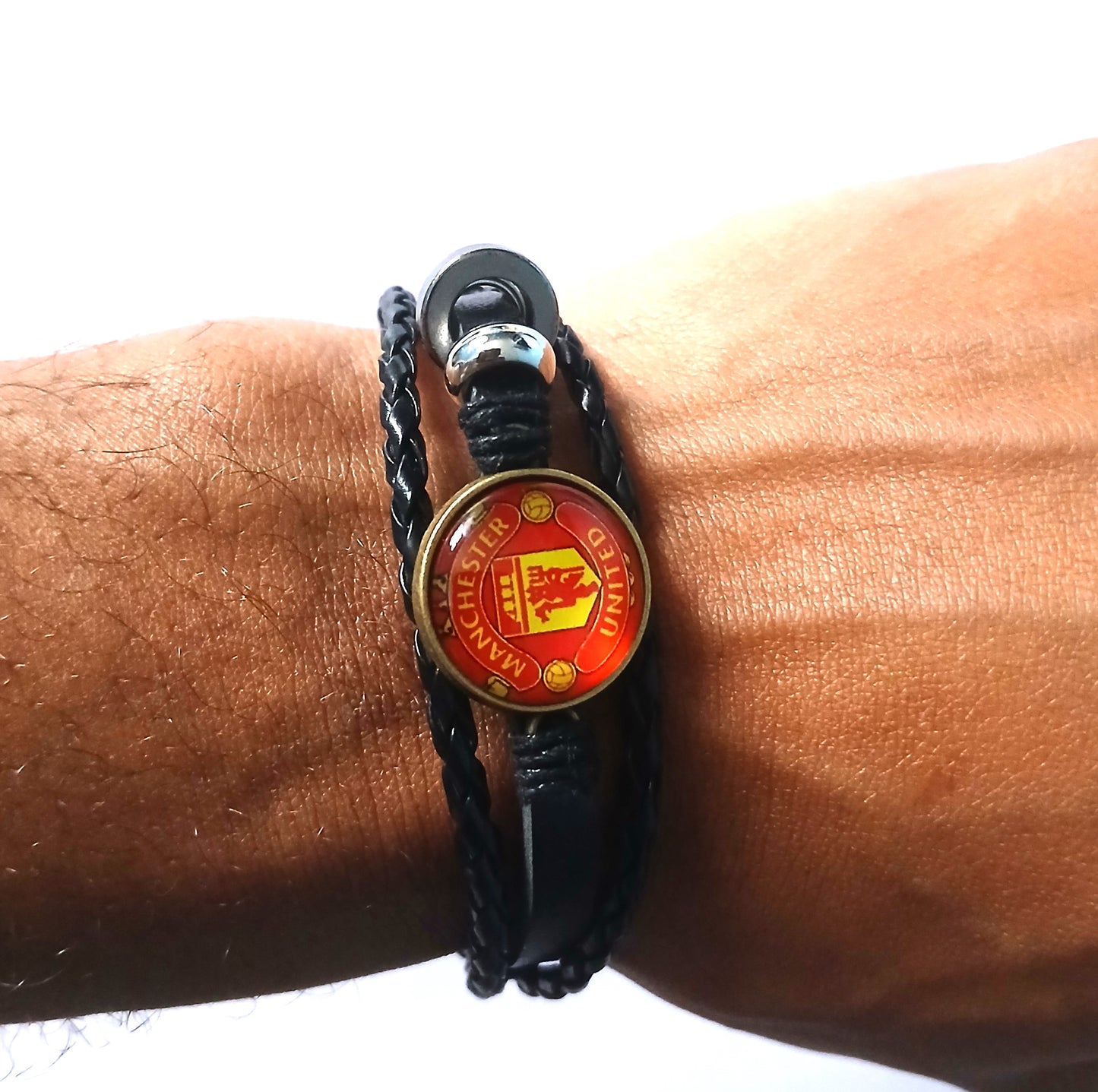 Manchester United Bracelet from Black Leather