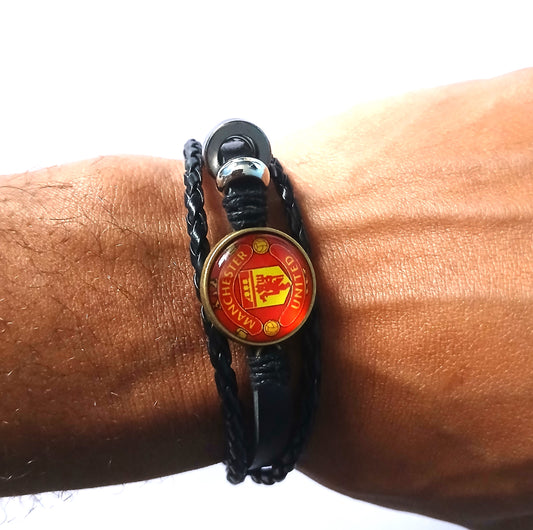 Manchester United Bracelet from Black Leather