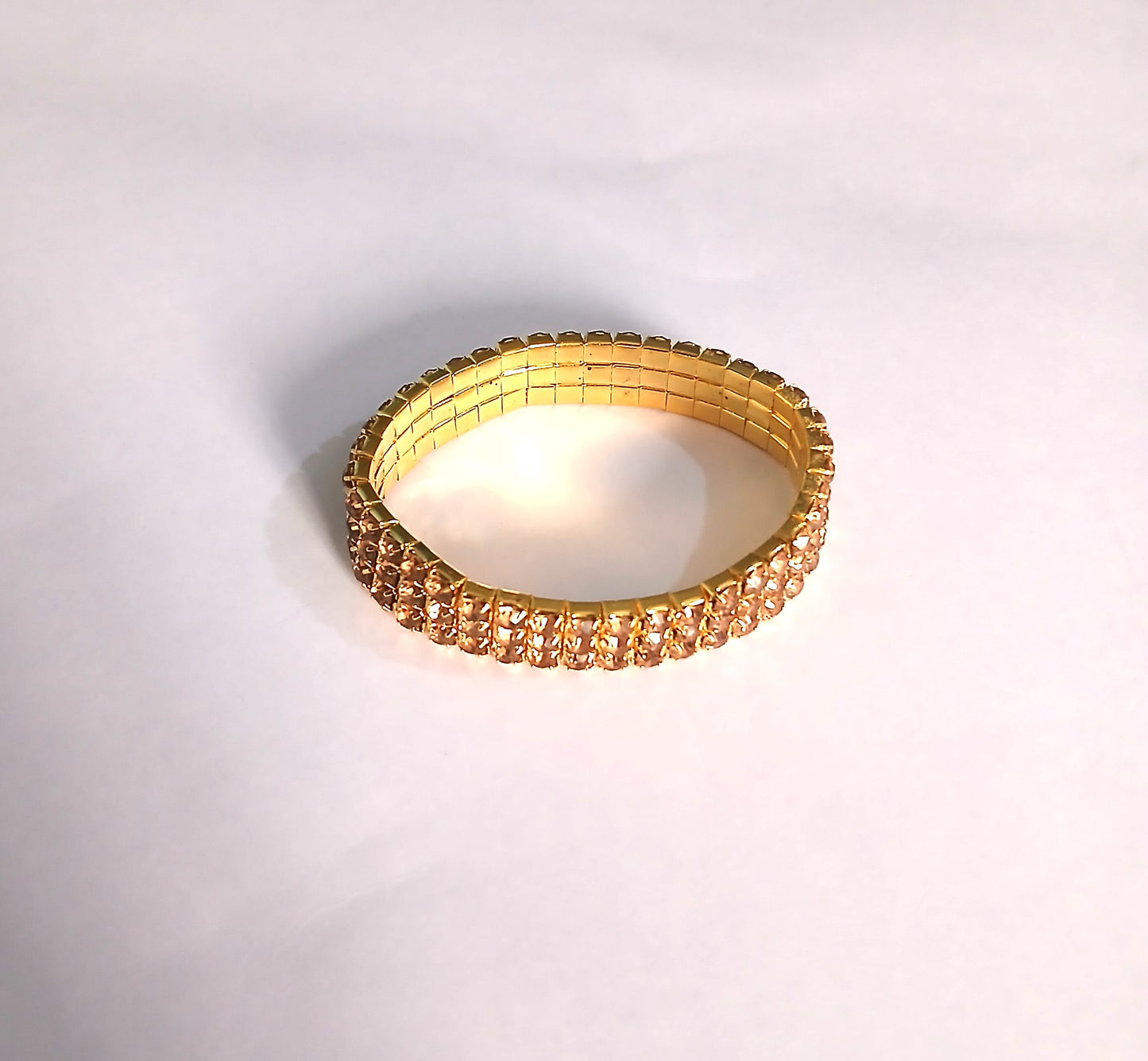Shiny Gold-Colored Stretch Bracelet