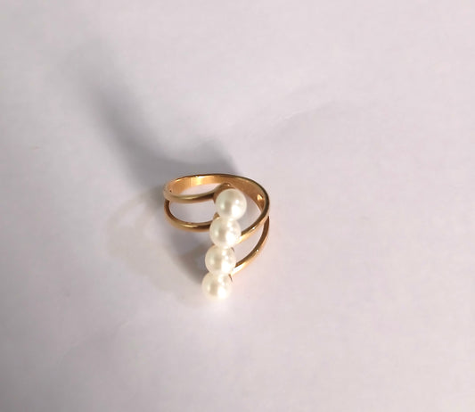 Beaded Gold-Plated Ring