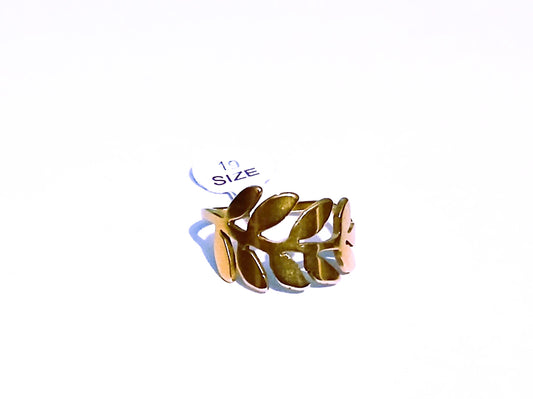 Custom Colored Gold Ring with Branch Design with Intricate Leaves