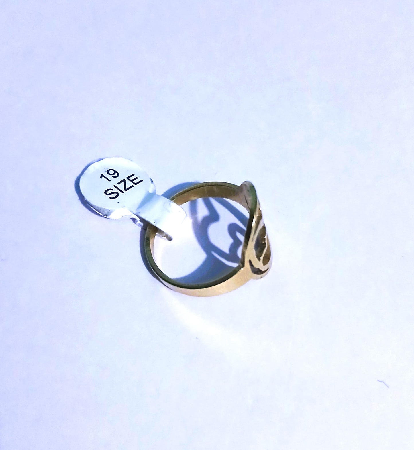 Gold-Colored Ring with an Elegant Heart Shape