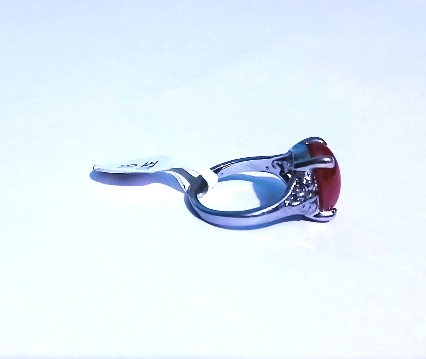 Silver Ring with Red Ruby Gemstone