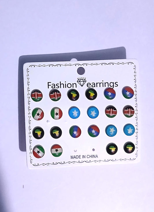 African Flag Stud Earrings – Kenya, Somalia & More
