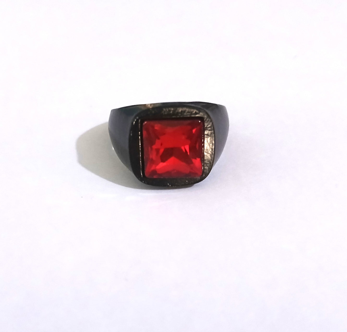 Black Men's Ring with Red Shine – South B Nairobi Style