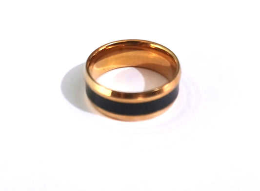 Stylish Gold-Colored Round Black Ring – Affordable Trendy Fashion