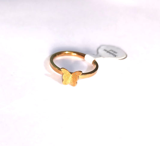 Gold-Colored Butterfly Ring for Women