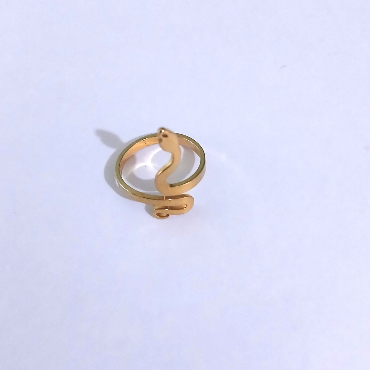 Snake-Inspired Gold-Colored Ring for Women