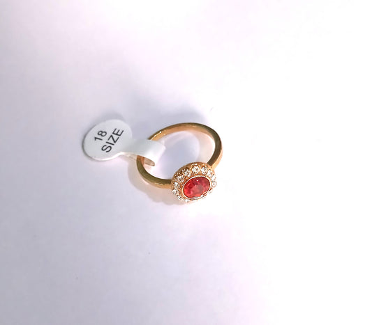 Gold Ring with Red Ruby and Brilliant Gemstones – SOUTH C NAIROBI