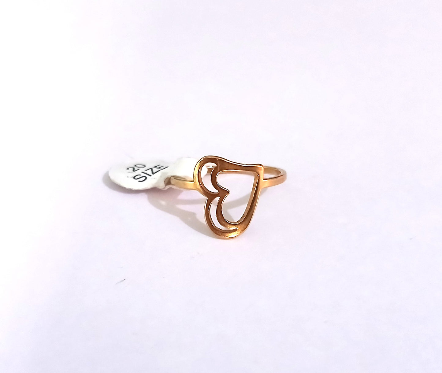 Gold-Tone Heart-Shaped Stainless Steel Ring