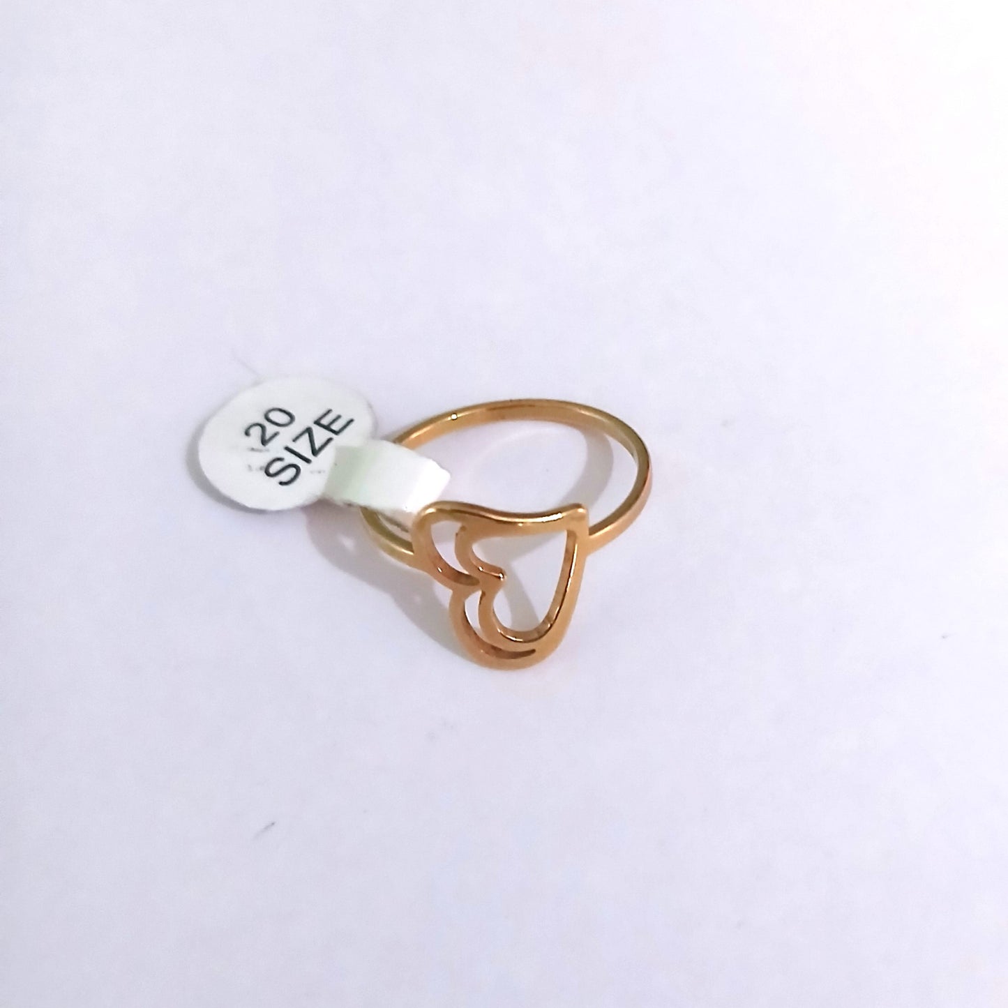 Gold-Tone Heart-Shaped Stainless Steel Ring