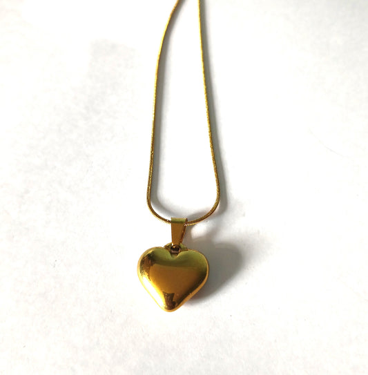 Heart-Shaped Gold-Colored Necklace – Premium Quality
