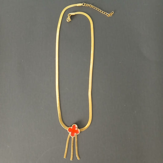 Red Flower Fashion Necklace – Affordable Women's Jewelry in Nairobi